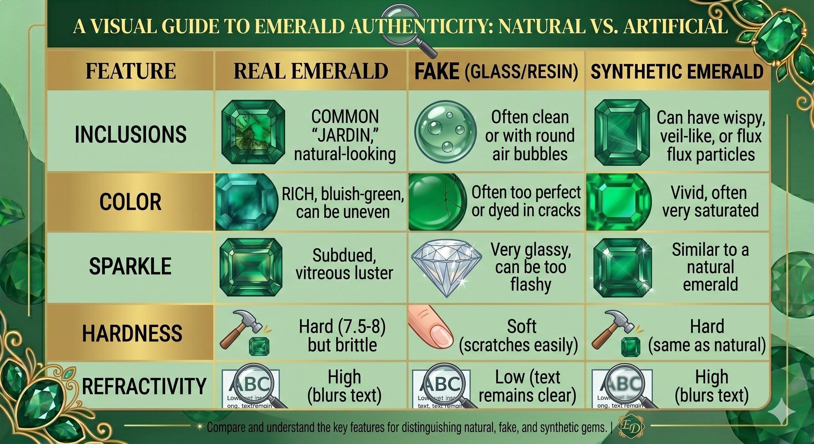 emerald Real vs. Fake